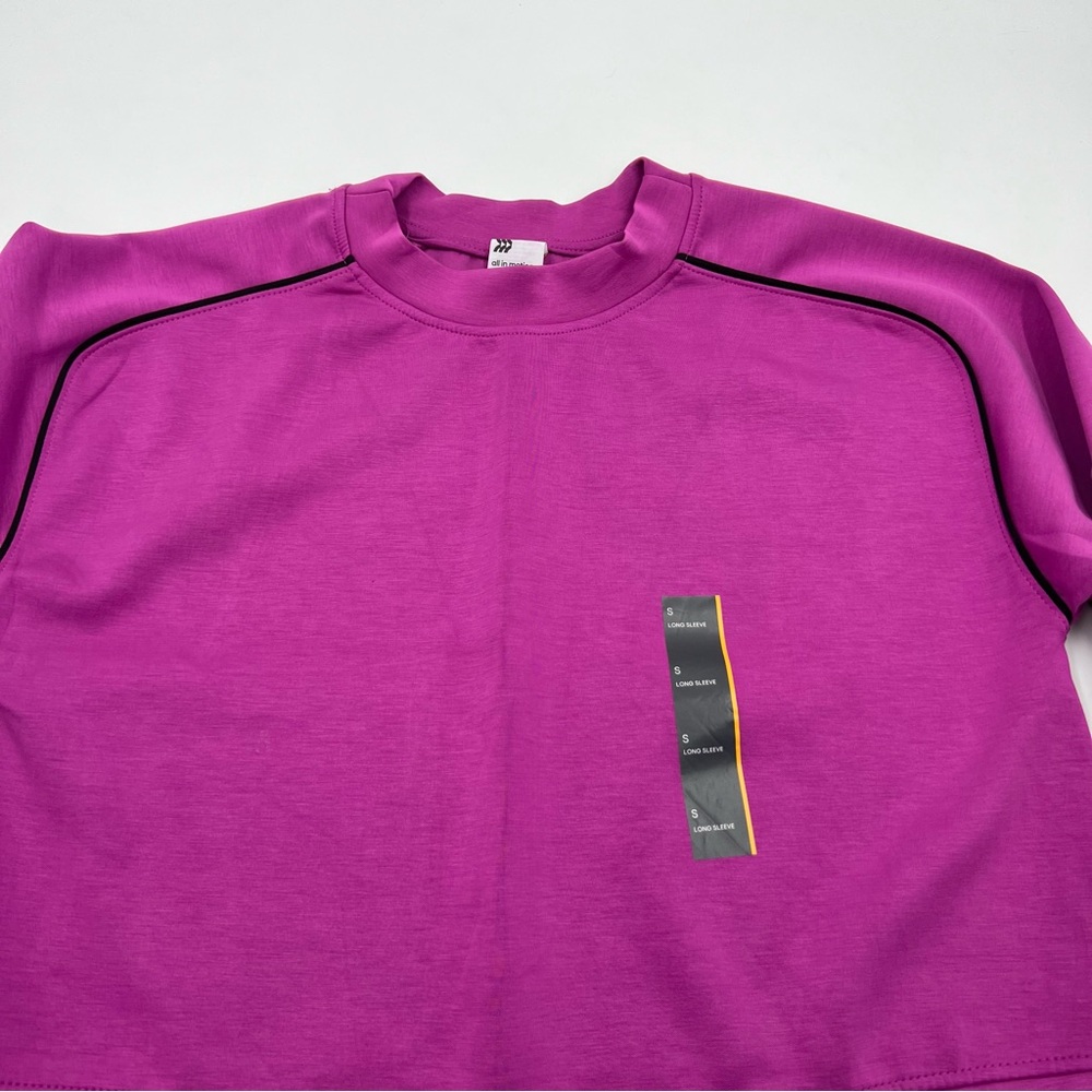 All in motion size small pink & black scuba sweatshirt. Sandwash pickleball crew - Picture 2 of 11